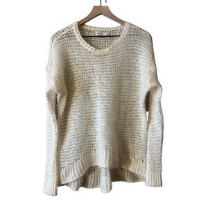 Women's M/L Abercrombie & Fitch Crochet/Open Knit Sweater Very, very Fuzzy!